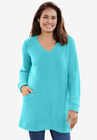 Sherpa Sweatshirt Tunic, HEATHER AQUAMARINE, hi-res image number null