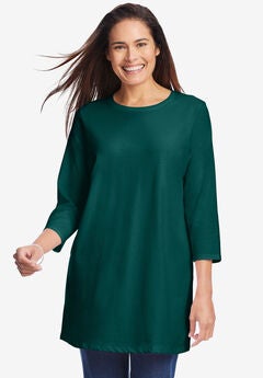 Perfect Three-Quarter Sleeve Crewneck Tunic
