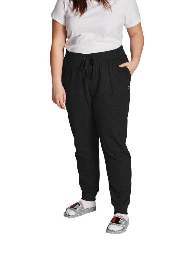 Champion Women's Plus Powerblend® Fleece Joggers, BLACK, hi-res image number null