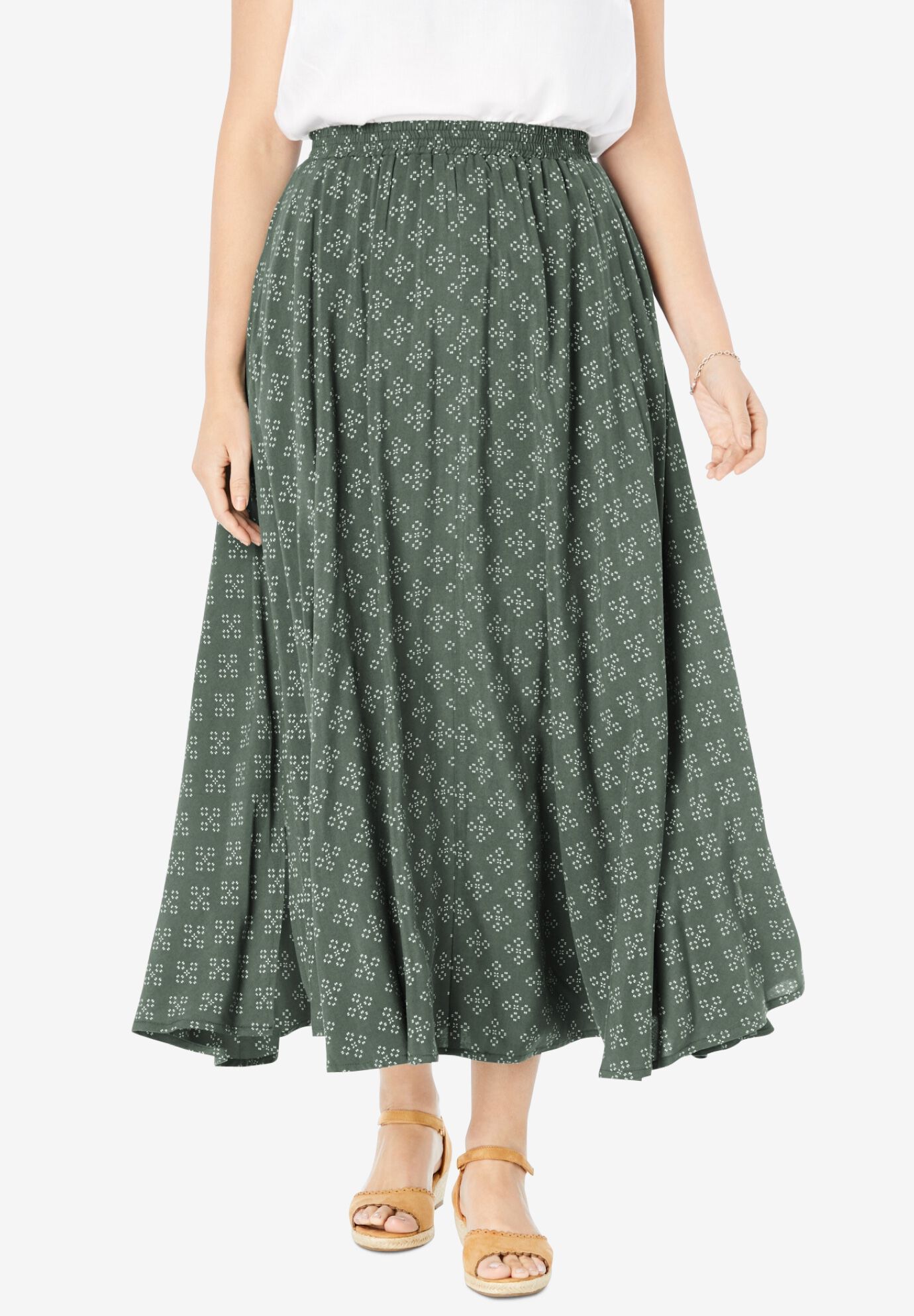 woman within maxi skirts