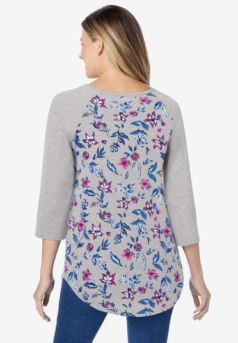 Three-Quarter Sleeve Baseball Tee, , on-hover image number null