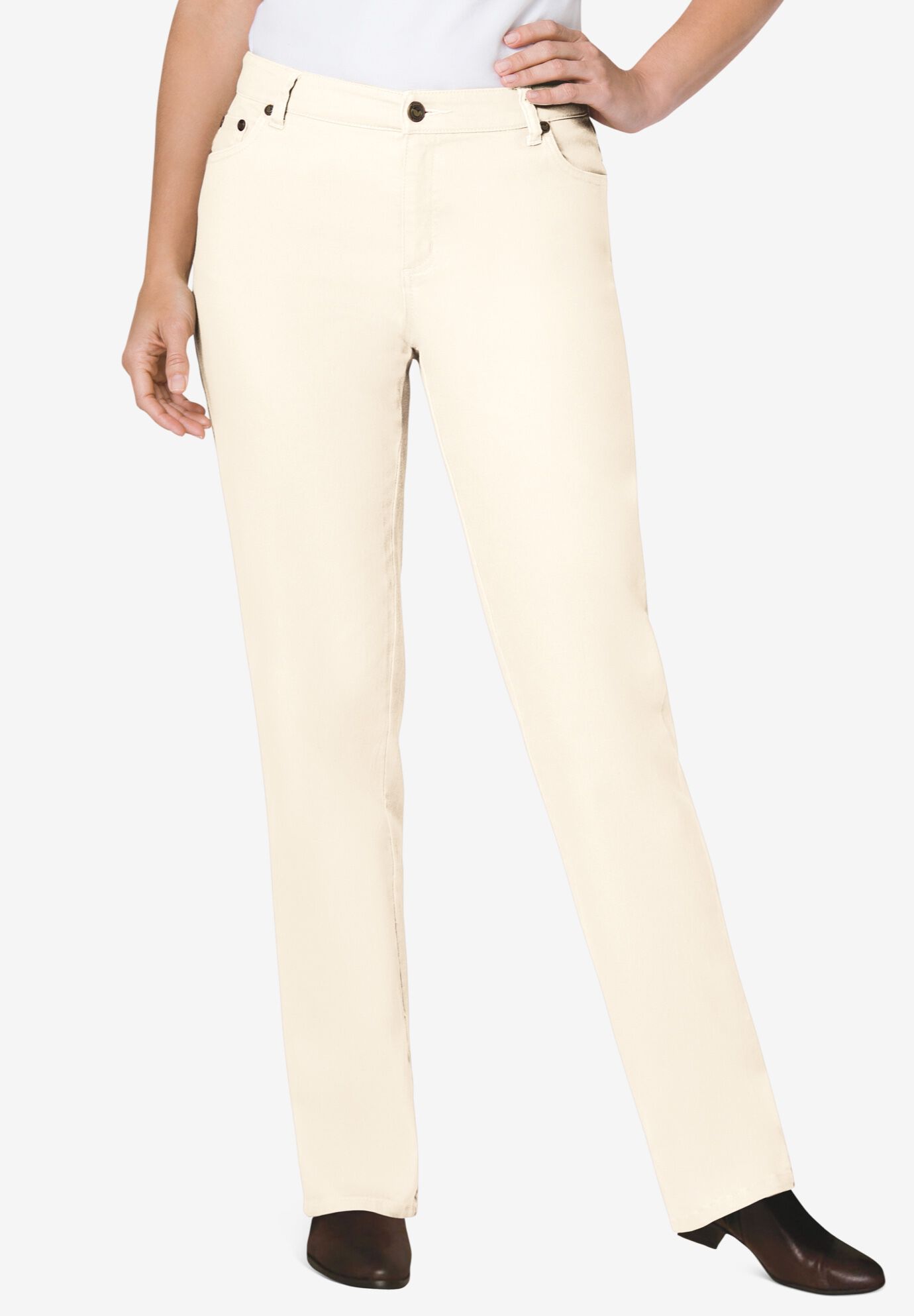 Womens beige straight leg jeans clearance