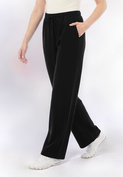 Drawstring-Waist Wide-Leg Fleece Sweatpant