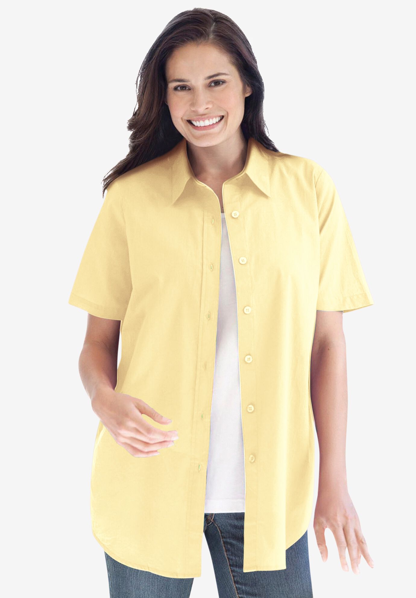 plus size shirts blouses for women woman within plus size button down shirt