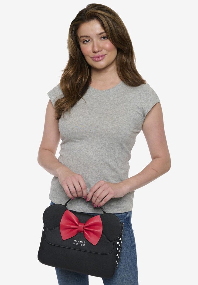 Loungefly X Disney Minnie Mouse Crossbody Purse With Ears And Bow, BLACK, alternate image number null