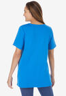 Embroidered V-Neck Tee, , on-hover image number null