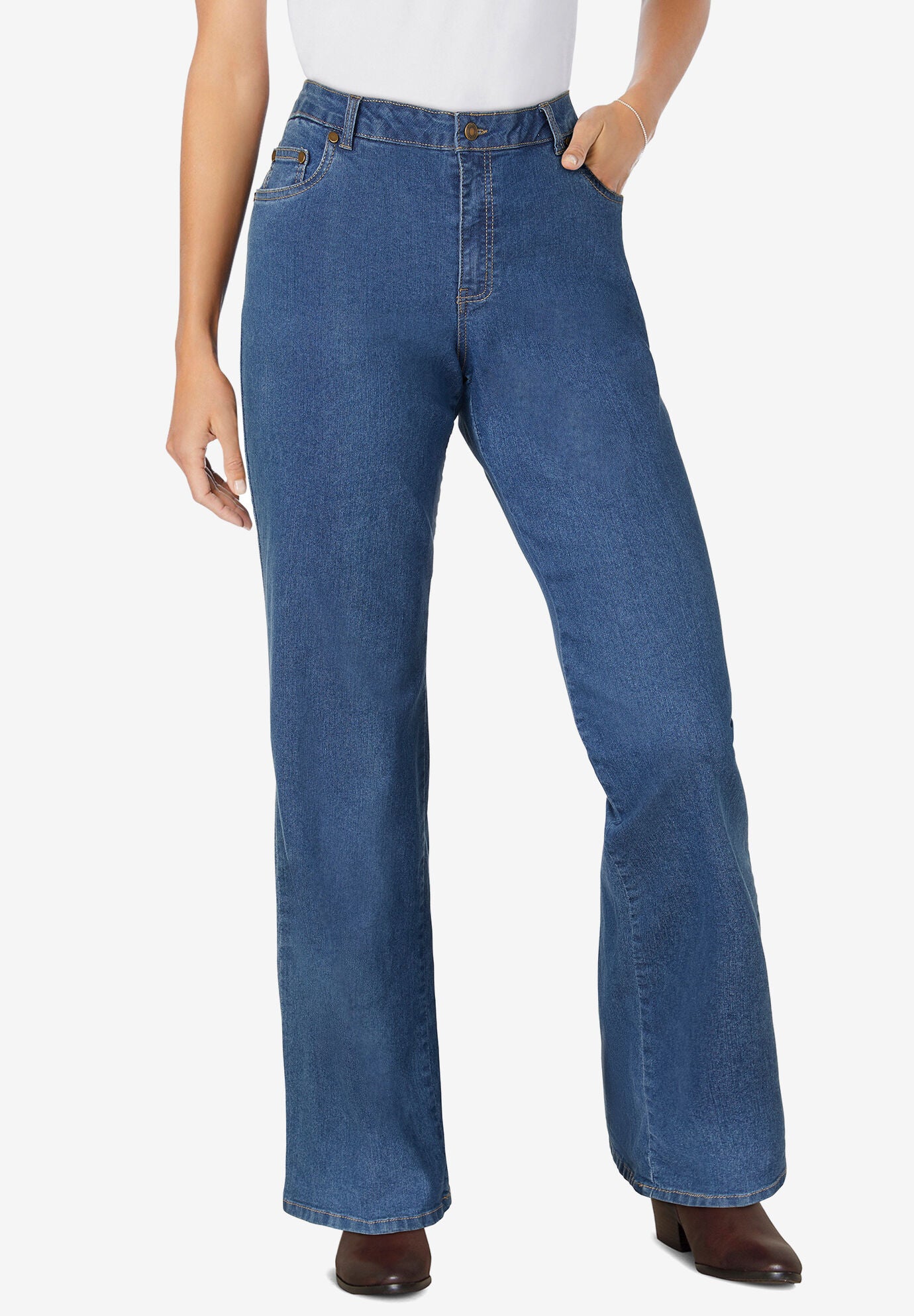 wide leg stretch jeans