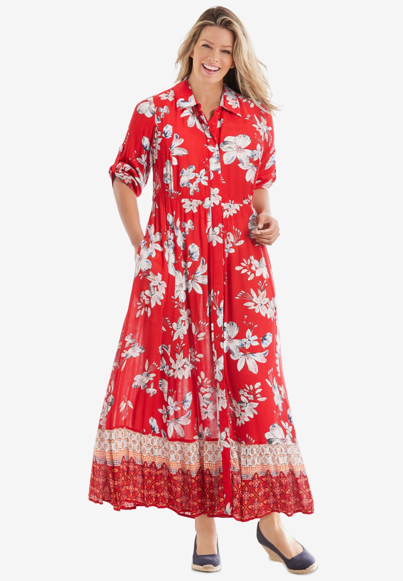 Colorful Women s Plus Size Sundresses Crinkle Dresses Woman Within