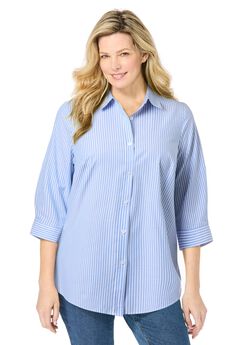 Perfect Three Quarter Sleeve Button-Down Tunic