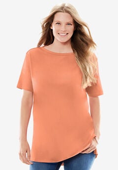 Perfect Short-Sleeve Boatneck Tunic