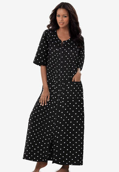 Long French Terry Zip-Front Robe