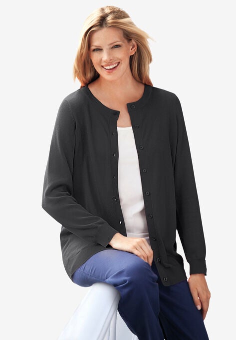 Perfect Long-Sleeve Cardigan | Woman Within