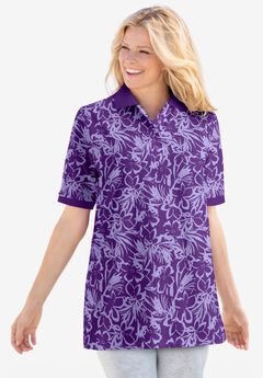 Elbow-Sleeve Polo Tunic