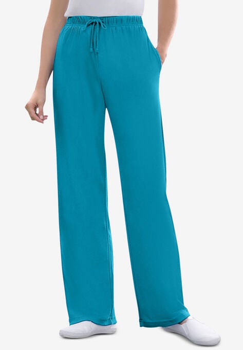 Sport Knit Straight Leg Pant, TURQ BLUE, hi-res image number null