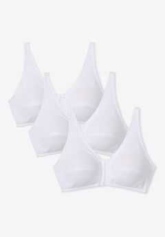 3-Pack Front-Close Cotton Wireless Bra