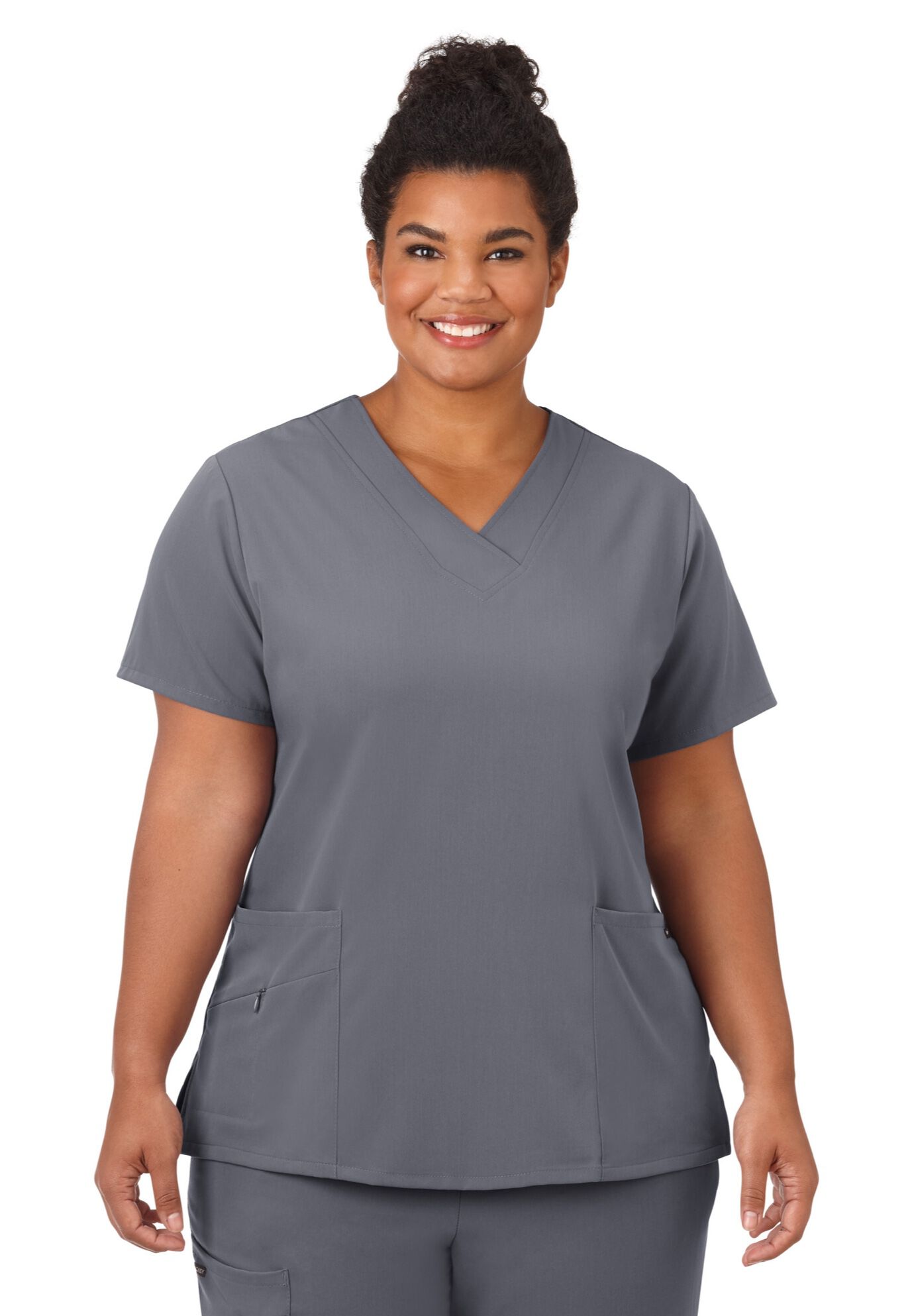 Jockey Scrubs Women&#39;s Favorite V-Neck Top, PEWTER, hi-res image number 0
