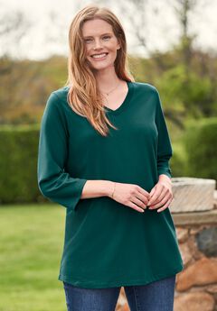 Perfect Three-Quarter Sleeve V-Neck Tee