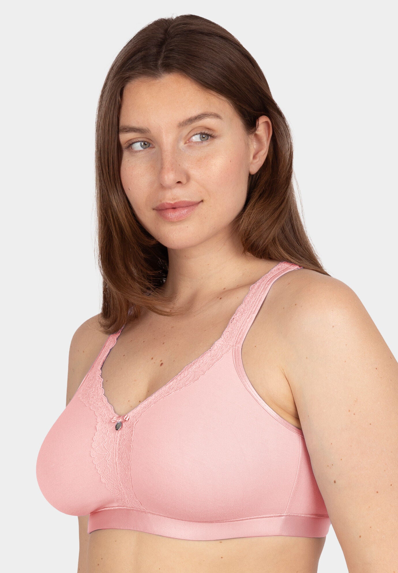 Cotton Luxe Unlined Wireless Bra, BLUSHING ROSE, alternate image number 2