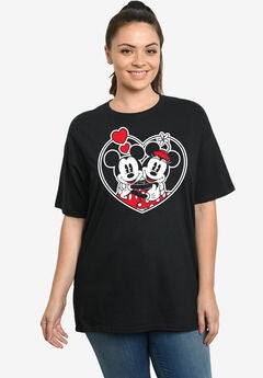 Disney Mickey and Minnie Mouse Heart Hugs Short Sleeve T-Shirt