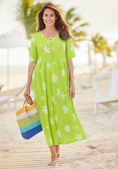 Stamped Empire Waist Dress
