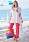 Embroidery Scoop Neck Thermal Tunic, , alternate image number null