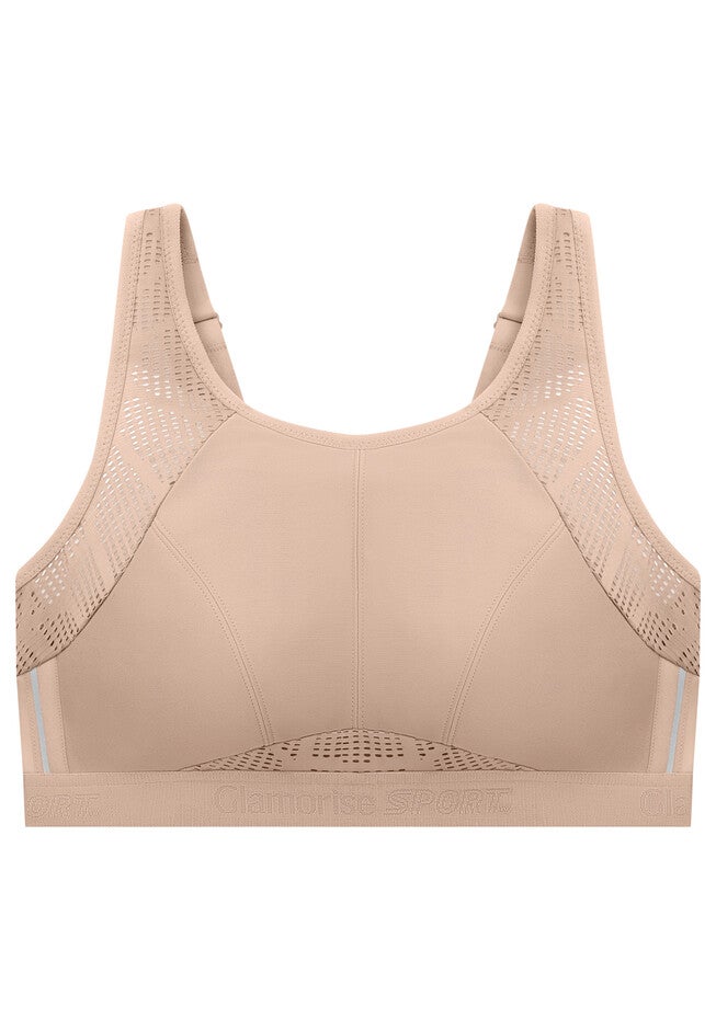 Full Figure Plus Size No-Sweat Mesh Sports Bra Wirefree 1068, , alternate image number 2