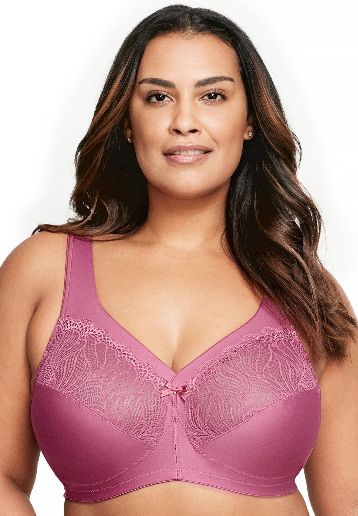 Full Figure Plus Size Magiclift Natural Shape Support Bra Wirefree #1010 Bra, RED VIOLET, hi-res image number 0