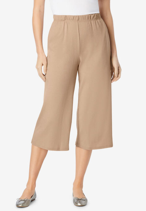 7-Day Knit Culotte, NEW KHAKI, hi-res image number null