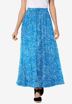 Pull-On Elastic Waist Soft Maxi Skirt