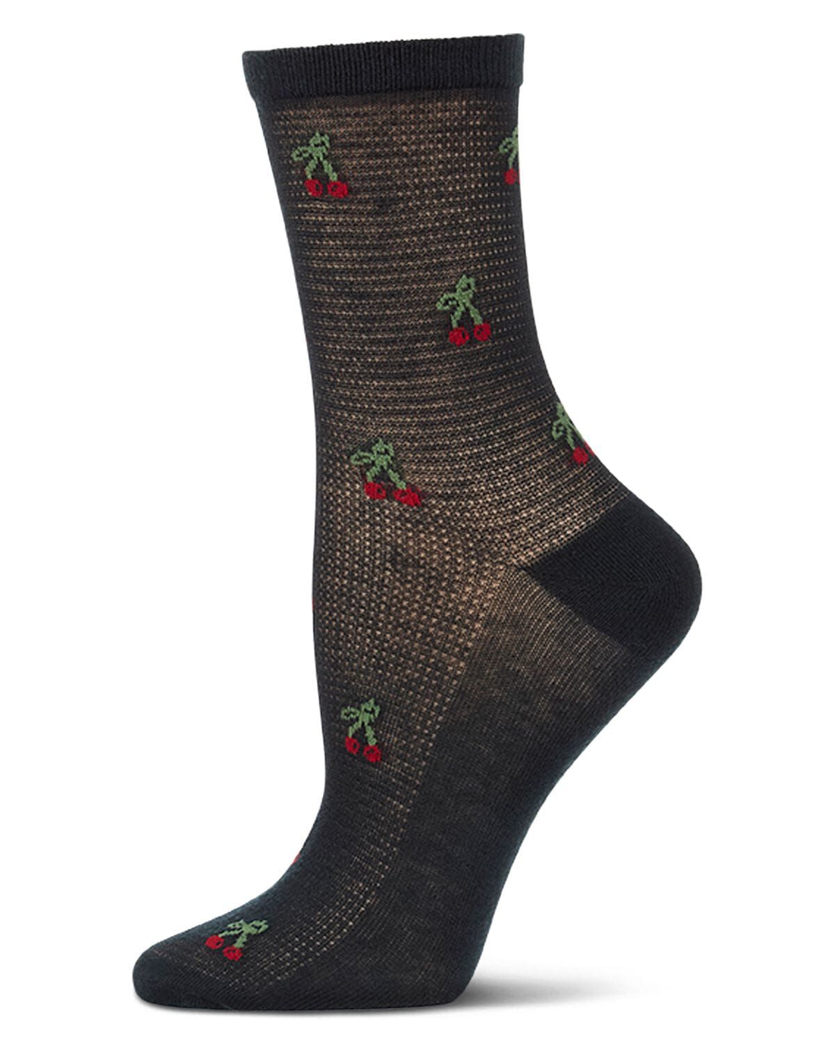 Women's Cherrybomb Waffle Knit Cotton Blend Anklet Socks, BLACK, hi-res image number 0