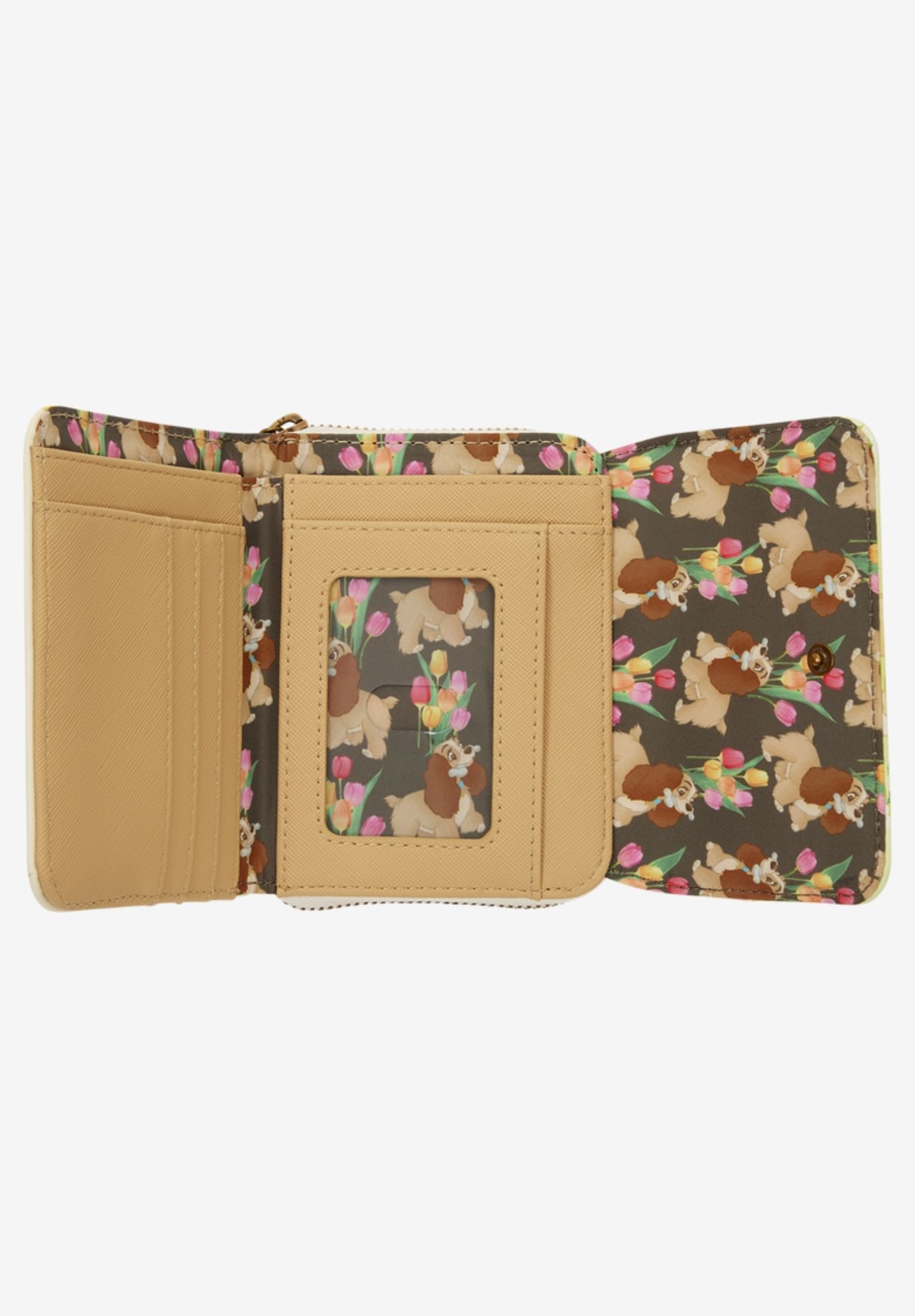 Loungefly Disney Lady and the Tramp Wallet Pastel Tulip Trifold , GREEN, alternate image number 3