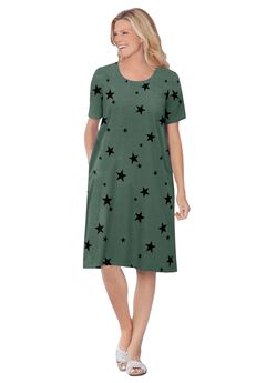 Perfect Short-Sleeve Crewneck Tee Dress