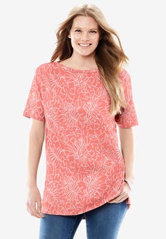 Perfect Printed Short-Sleeve Boatneck Tunic