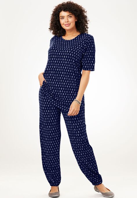 Two Piece Jog Pants Set Plus Size Sets Woman Within