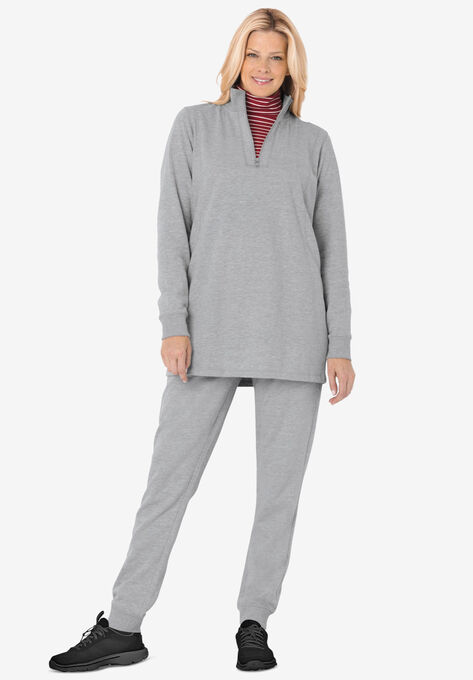 2-piece fleece sweatshirt set, HEATHER GREY, hi-res image number null