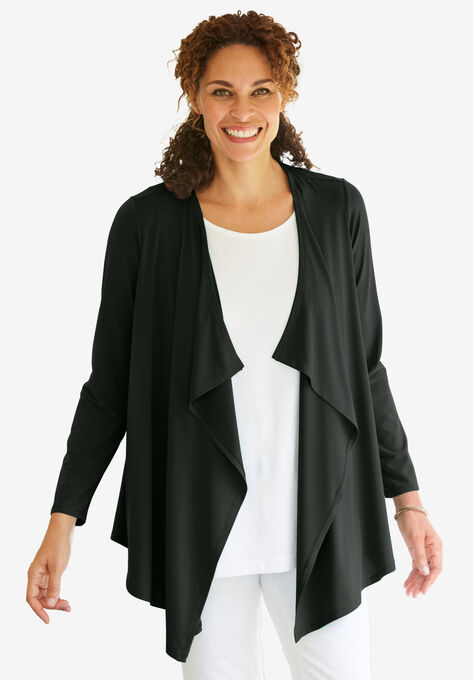 Best Dressed® Essential Open Front Cardigan, BLACK, hi-res image number null