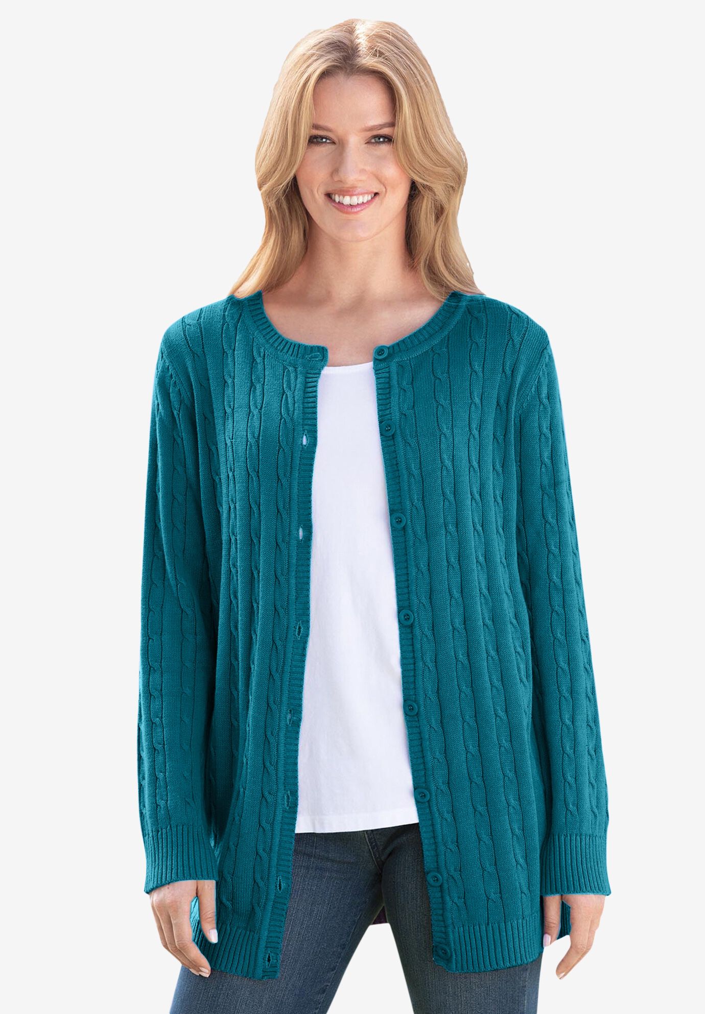 teal cardigan plus size