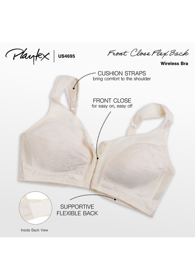 FrontClose Wireless Bra Playtex 18 Hour, White Woman Within