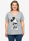 Retro Mickey Mouse V-Neck T-Shirt Gray, , on-hover image number null