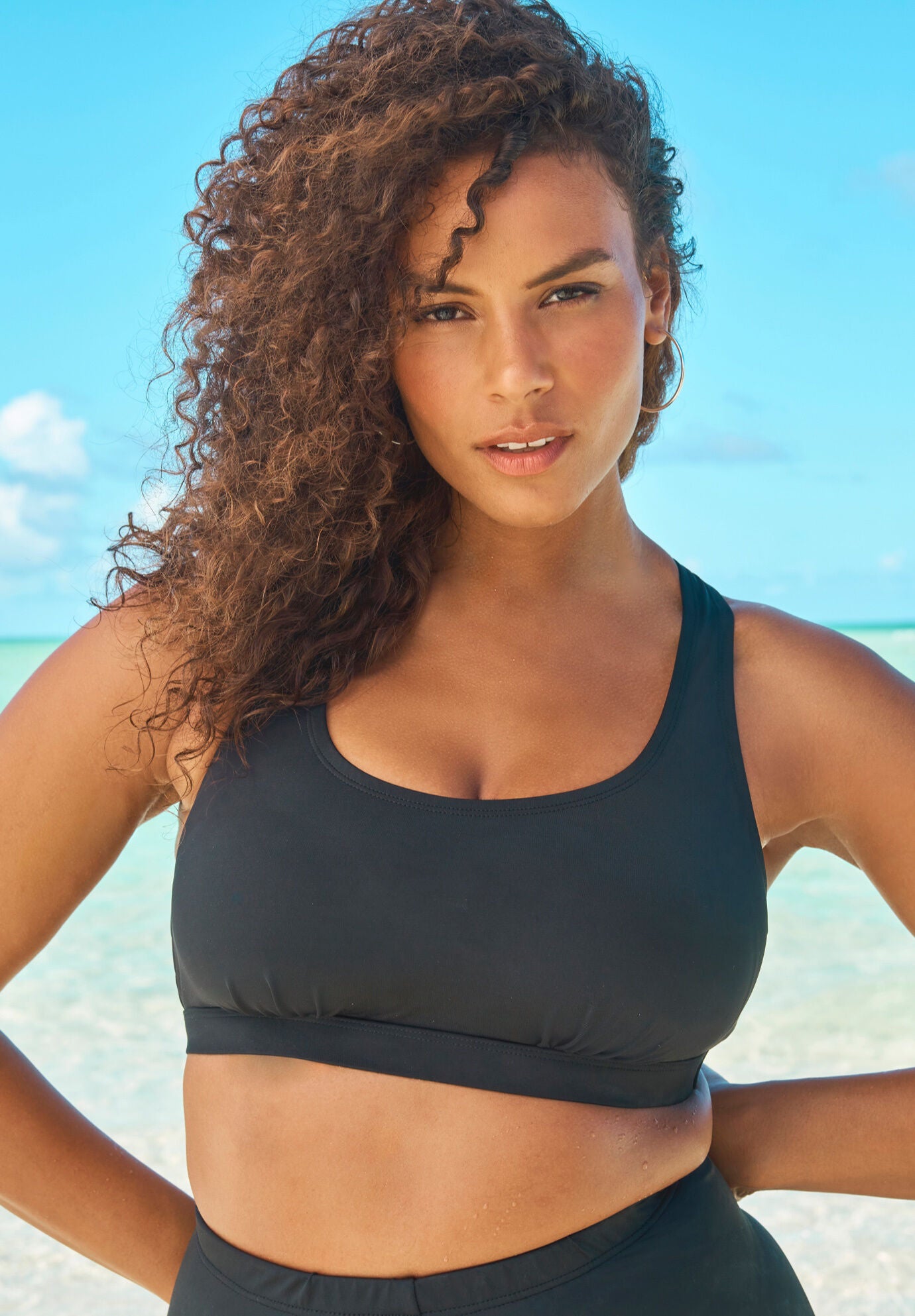Plus size swim sales shirts with bra