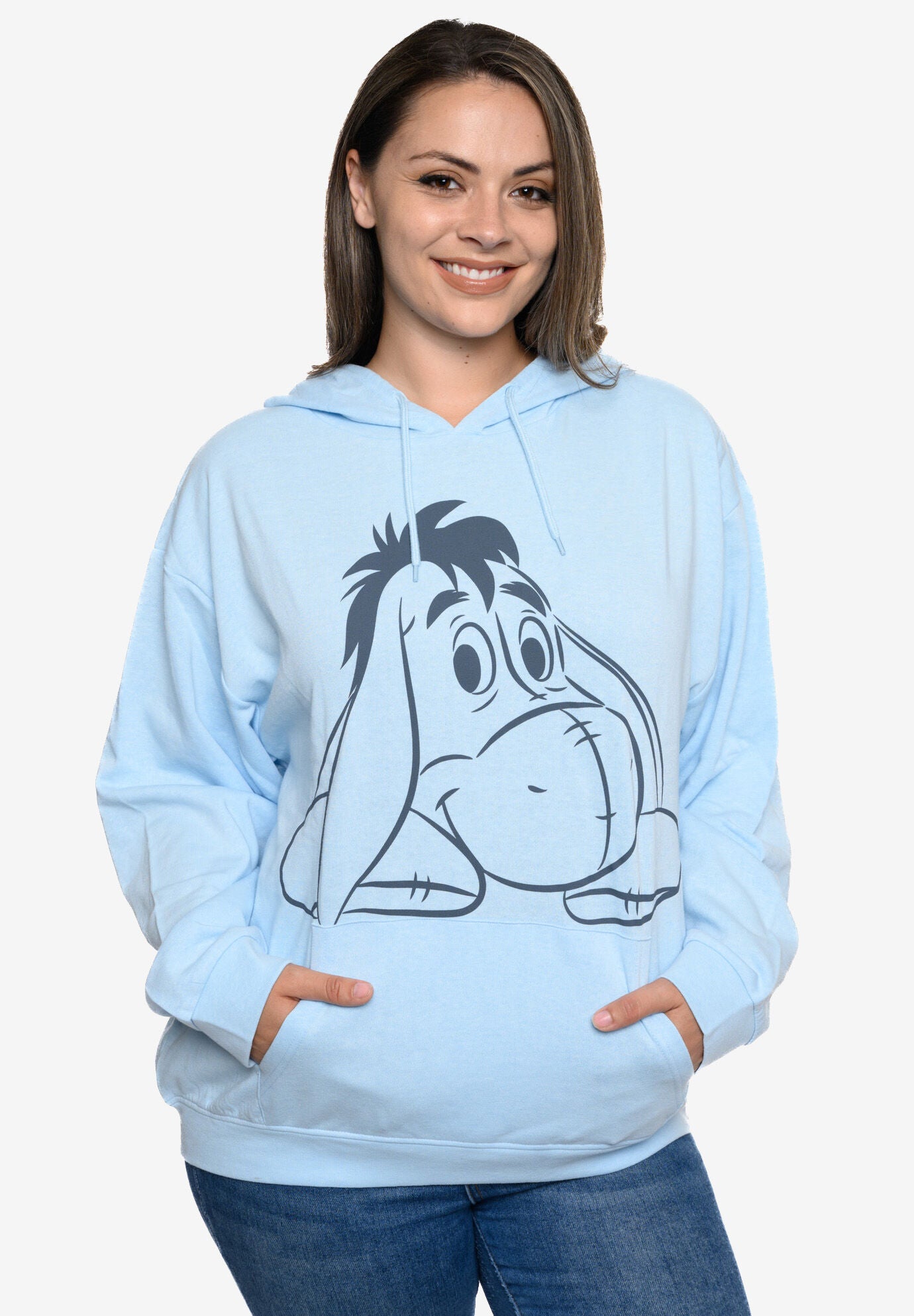 Disney Eeyore Hoodie Sweatshirt Fleece Pullover Woman Within