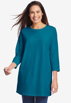 Perfect Three-Quarter Sleeve Crewneck Tunic