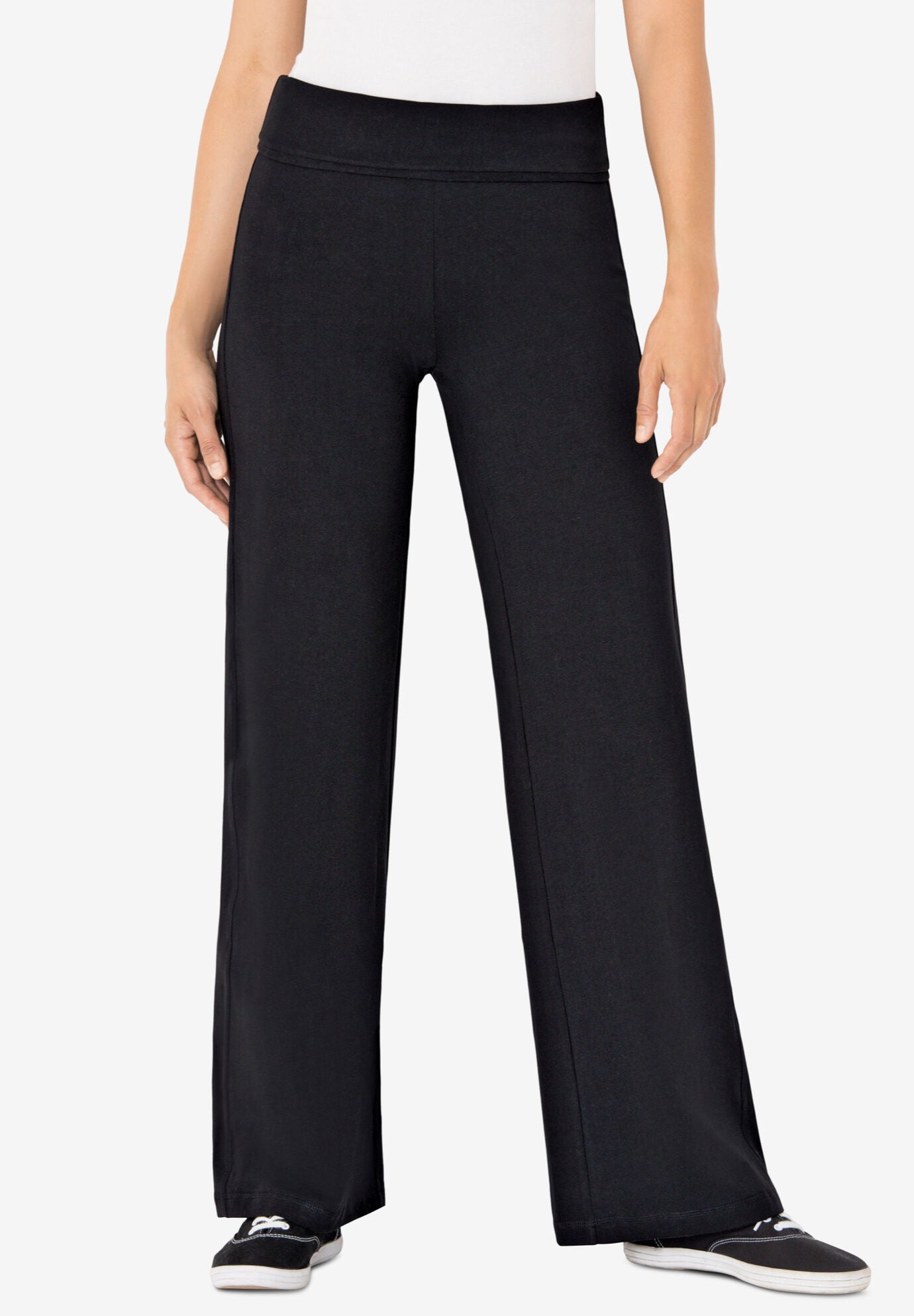 Wide Leg Ponte Knit Pant | Woman Within