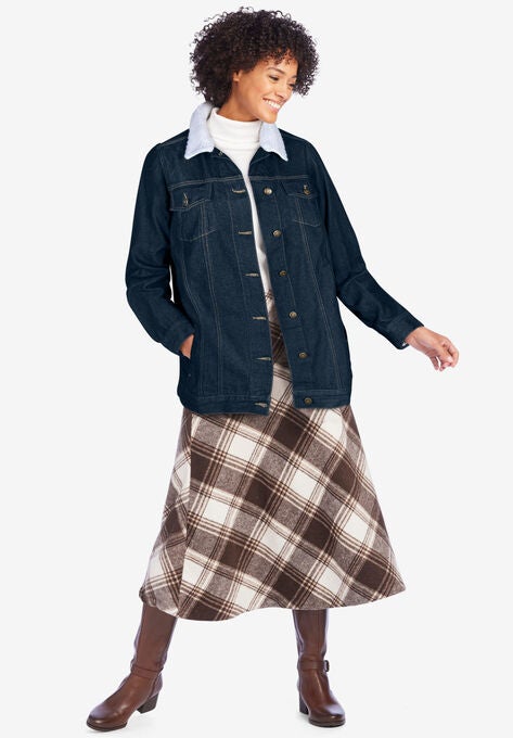 Berber Trim Jacket, INDIGO, hi-res image number null