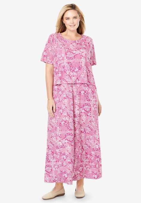 Short Sleeve Popover Dress Plus Sizedresses Woman Within