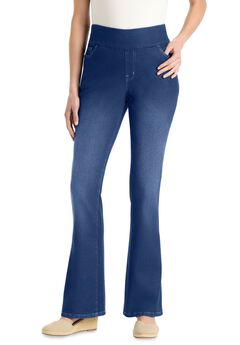 Flex-Fit Pull-On Bootcut Gap-Free Stretch Denim Jeans