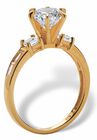 Yellow Gold over Sterling Silver Engagement Ring Cubic Zirconia (2 1/7 cttw TDW), , on-hover image number null