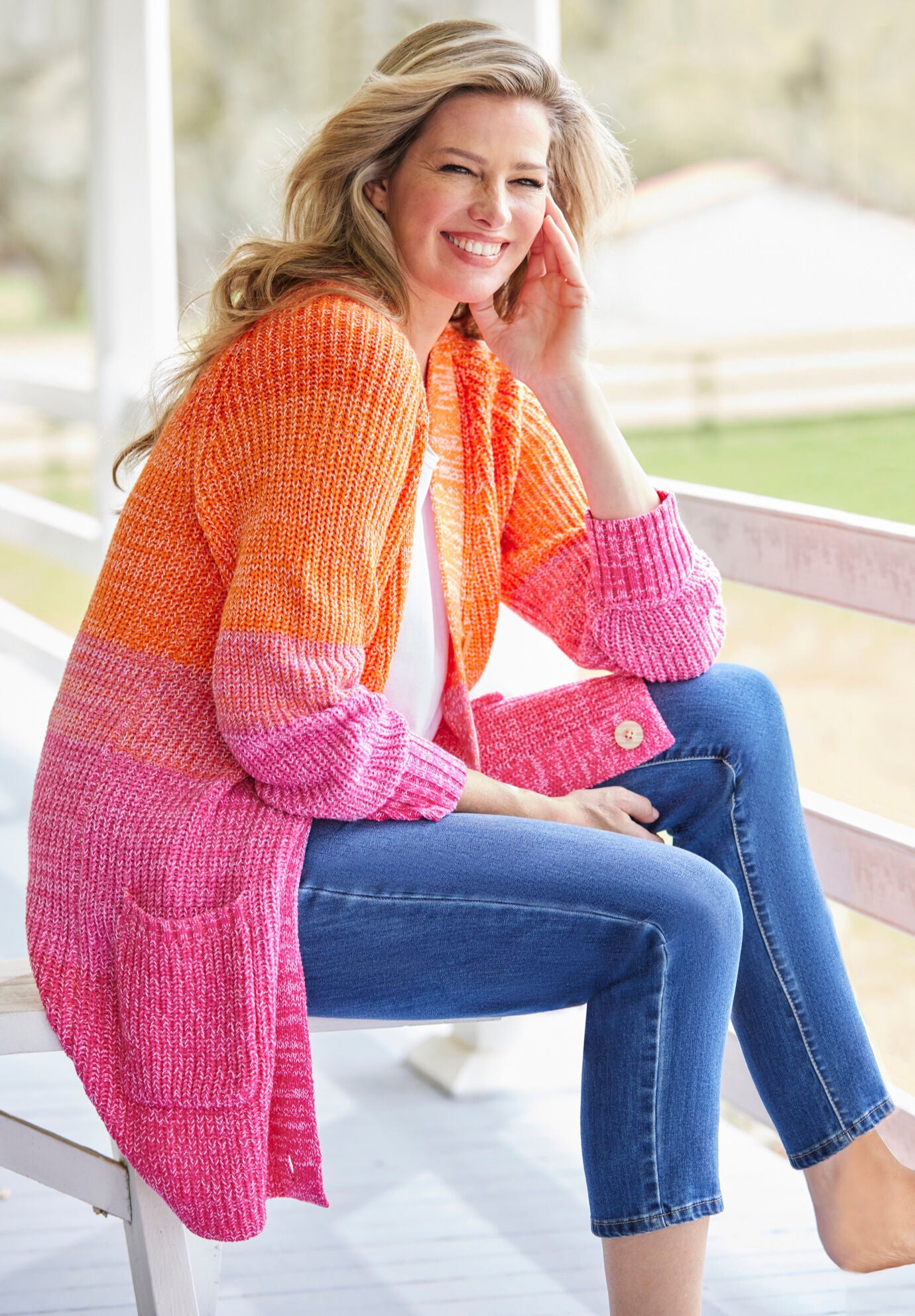 Woman within shaker best sale cardigan