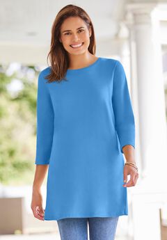Perfect Three-Quarter Sleeve Crewneck Tunic