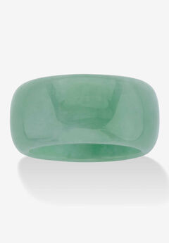 Genuine Green Jade Polished Eternity Ring